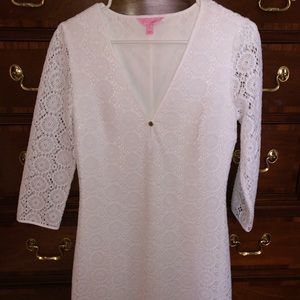 Lilly Pulitzer White Lamora Long Sleeve Dress!